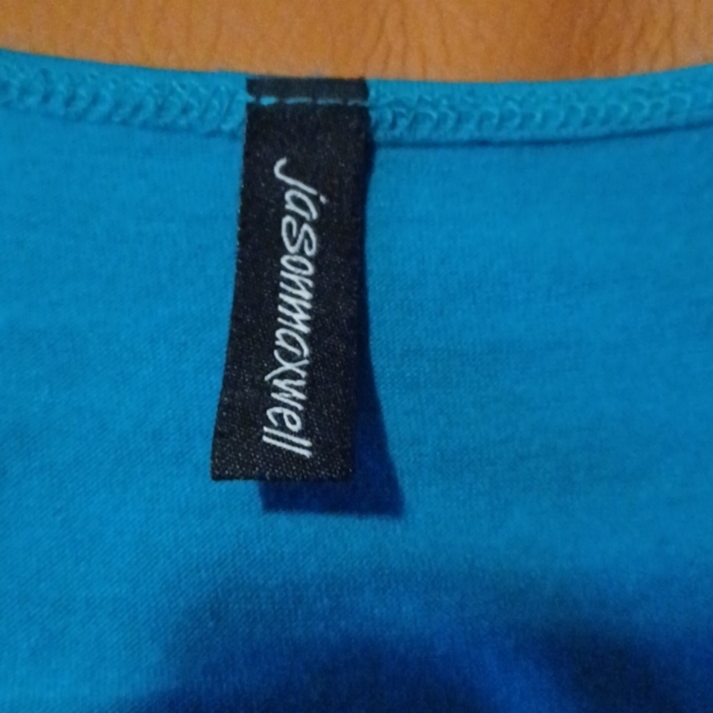 -- Jason Maxwell turquoise Ruched Embellished Tank - Picture 5 of 9